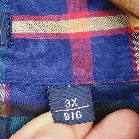 Vintage GANT Plaid Button Down Long Sleeve Men's Shirt Big 3X Green Blue - Picture 4 of 7